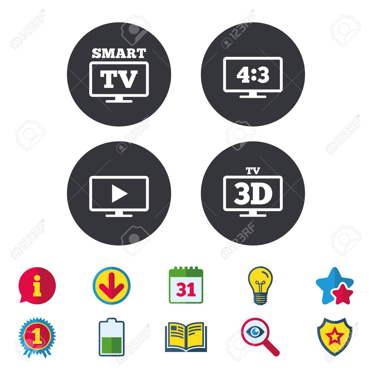 Clipart of Aspect ratio 4:3 widescreen tv sign icon. LCD Monitor 