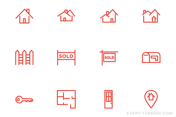 Houses icons set. Real estate. Illustration EPS10 | Stock Vector 