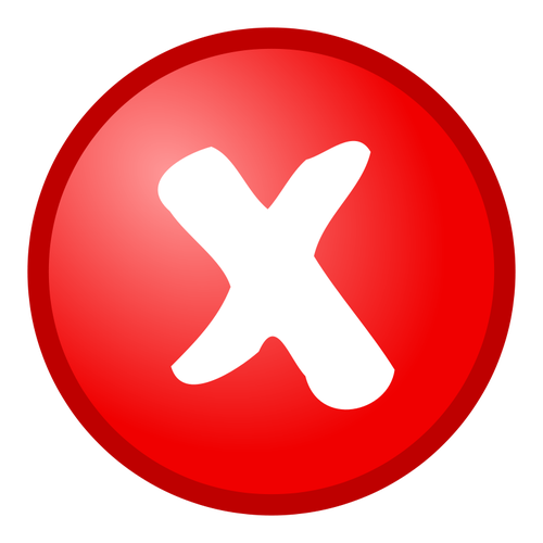 Red cross not OK vector icon | Public domain vectors