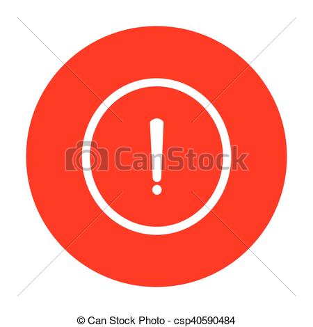 Exclamation mark sign. white icon on red circle. vector - Search 