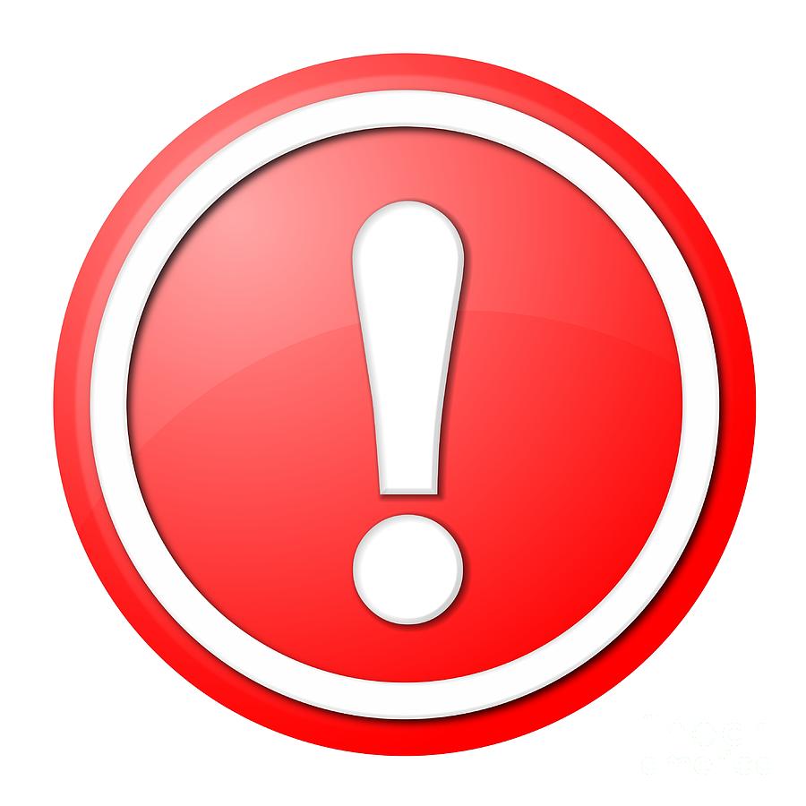 Red circle exclamation mark icon warning sign Vector Image
