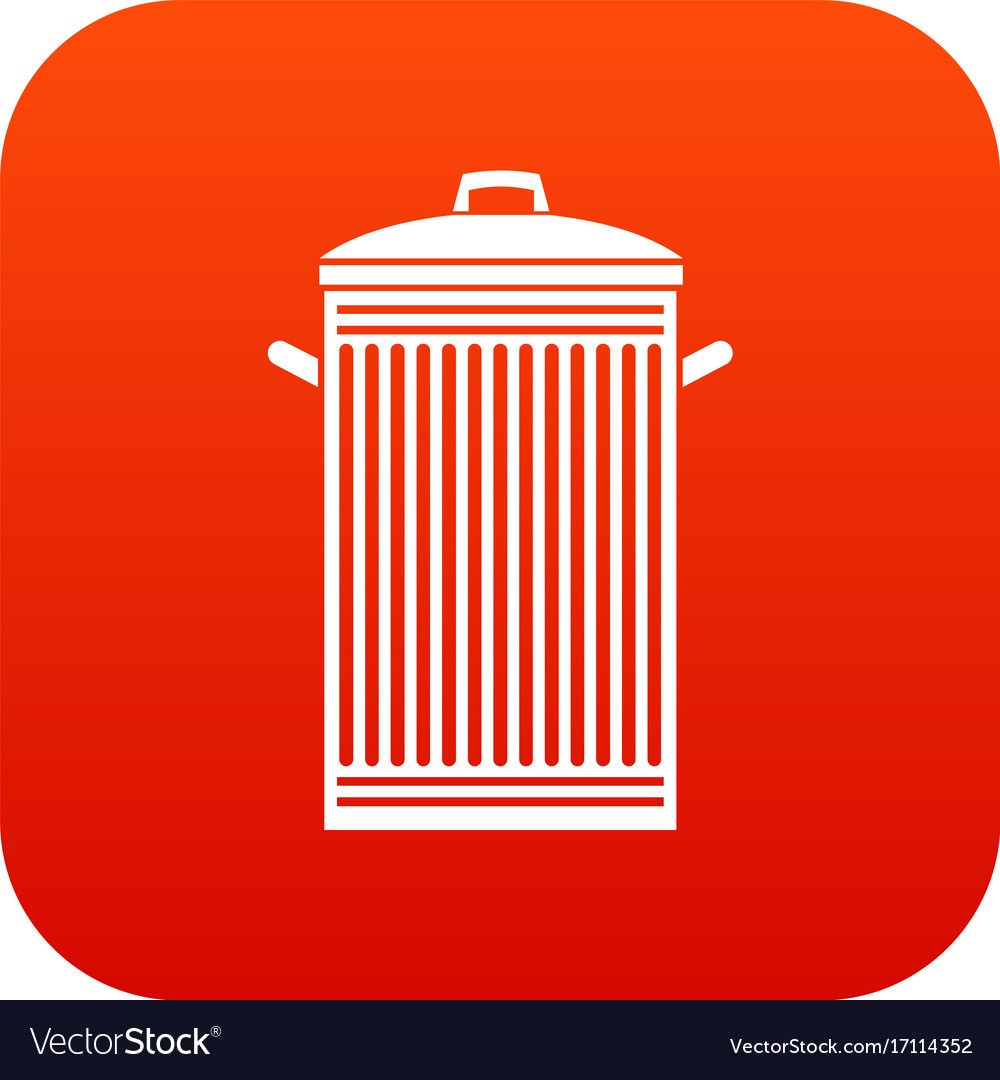 Red Outline Delete Trash Can Waste Stock Vector 591577979 