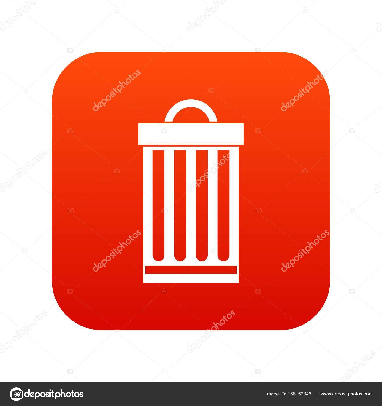 red recycle bin icon