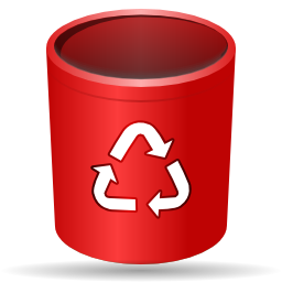 Red Recycle trash can or bin with symbol | Stock Vector | Colourbox