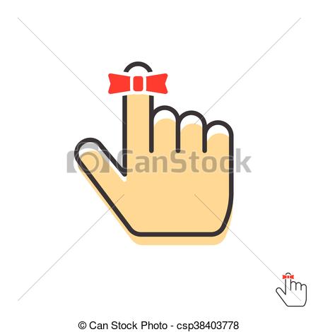 Reminder string finger icon Stock image and royalty-free vector 