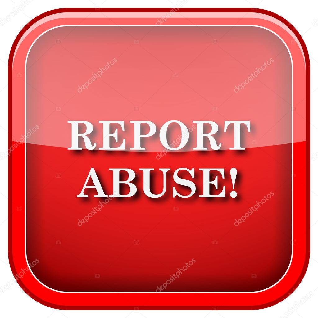 Report abuse icon. Internet button on white background. stock 