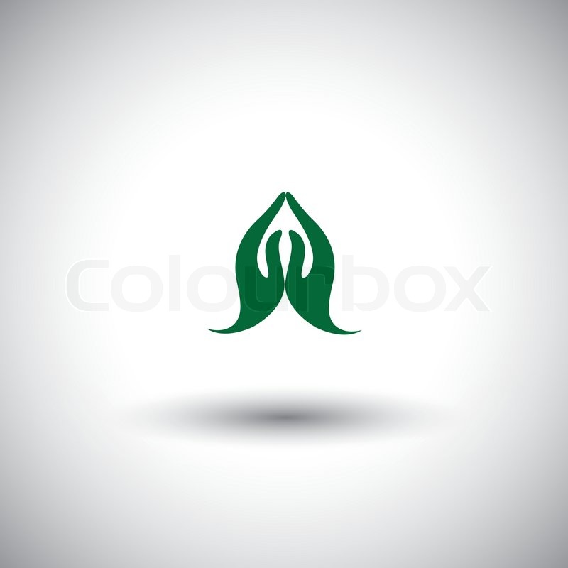 Indian womans hand greeting posture of namaste - vector graphic 