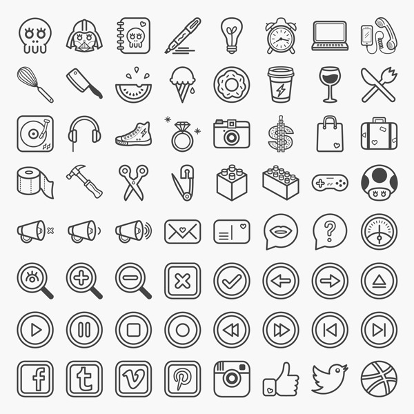 30 Internet contact circle icons - Vector download