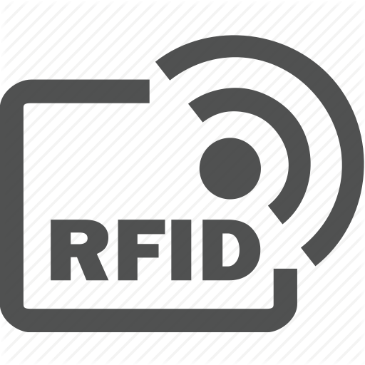 Vector RFID tag icon or logo. Radio-frequency identification 