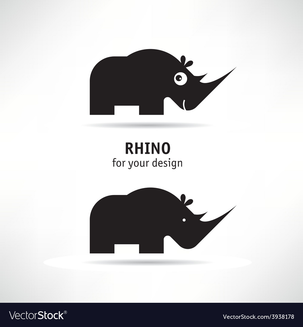 Rhino Head Logo Or Icon In Black And White Color. Rhinoceros 