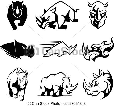 Black rhino, endangered, rhino, rhinoceros icon