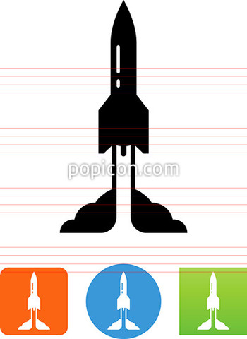 Space rocket launch area flat icon Royalty Free Vector Image