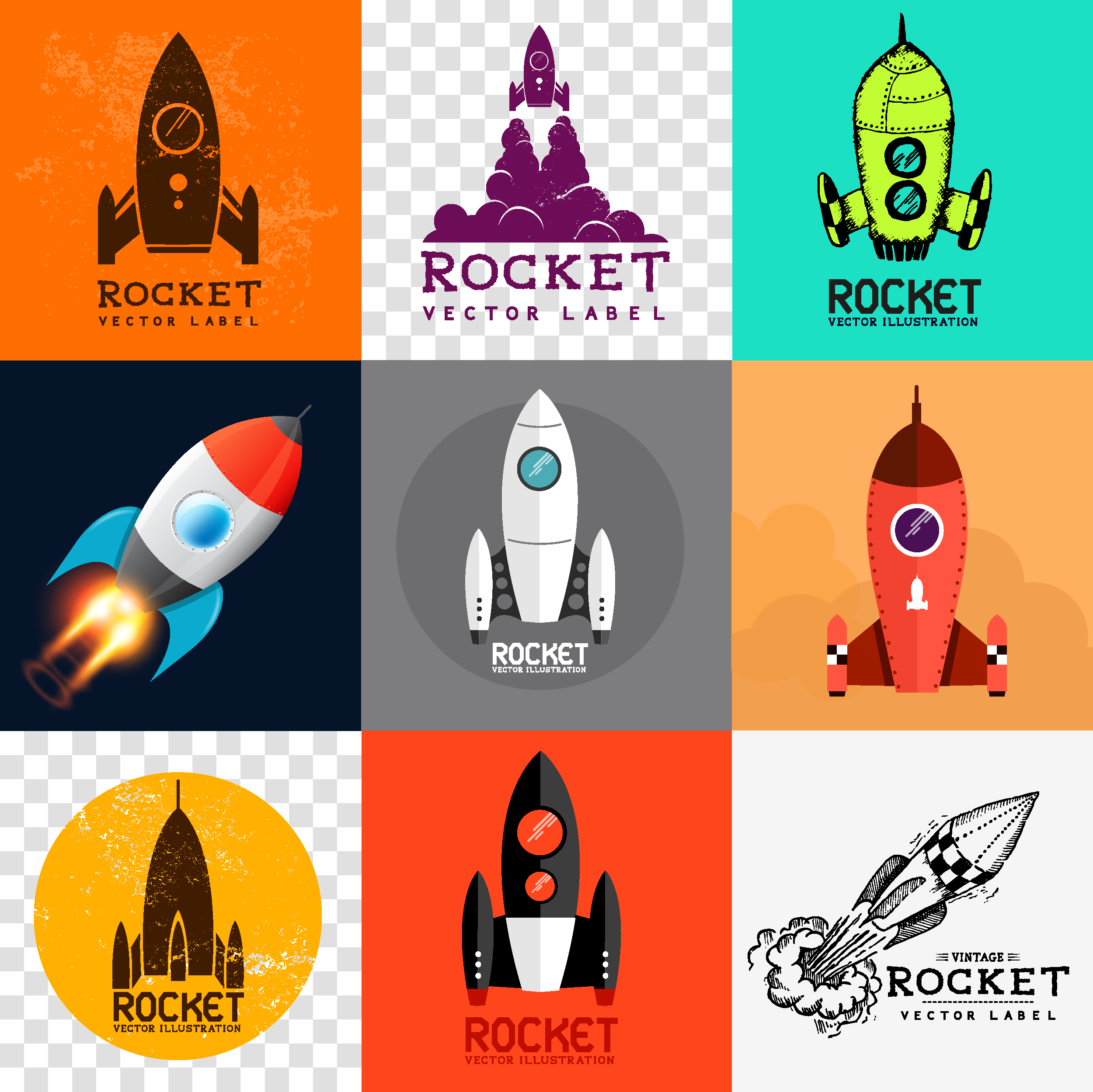 Rocket sign. Flat style icon on transparent background | Stock 