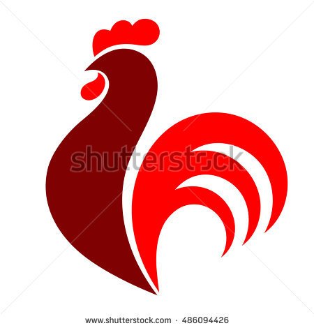 Rooster Icon Design Chicken Illustration Red Stock Vector 
