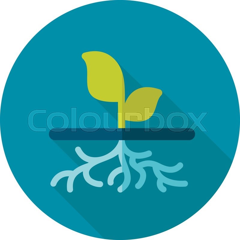 Tree triangular shape with roots - Free nature icons