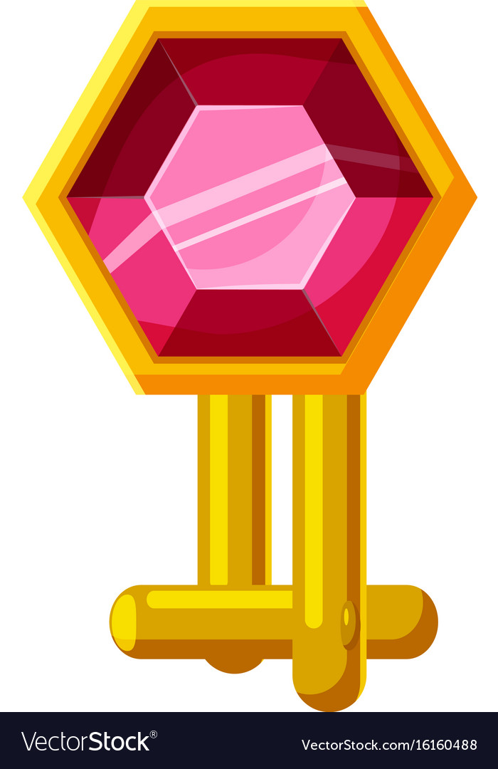 Hexagonal ruby icon cartoon style Royalty Free Vector Image