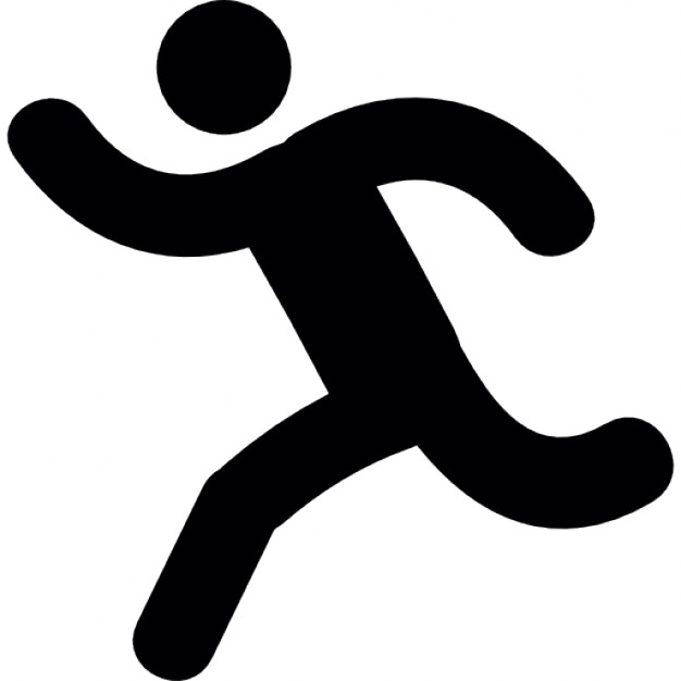 Running man, people - silhouette icon. Lets Run. Simple symbol of 