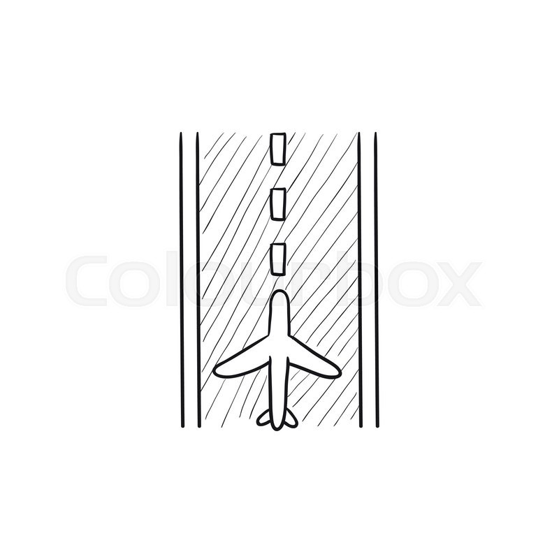 Airplane landed on runway at airport - vector illustration vector 