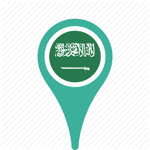 Saudi Arabia vector map. Black icon on white background Stock 