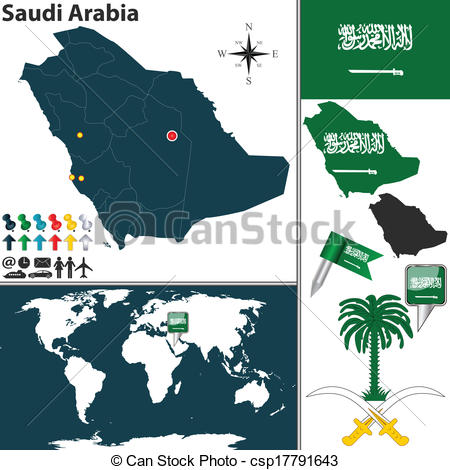 Saudi Arabia map city icon  Stock Vector  JBOY24 #136755576