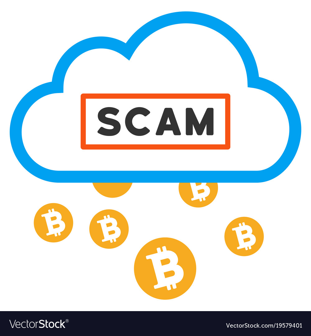 Bitcoin scam icon with bonus Royalty Free Vector Image