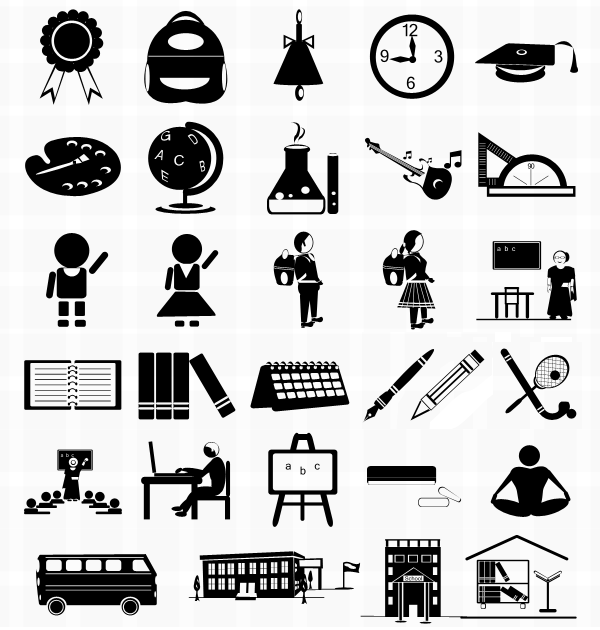 School Icon Collection Vector | Free Download