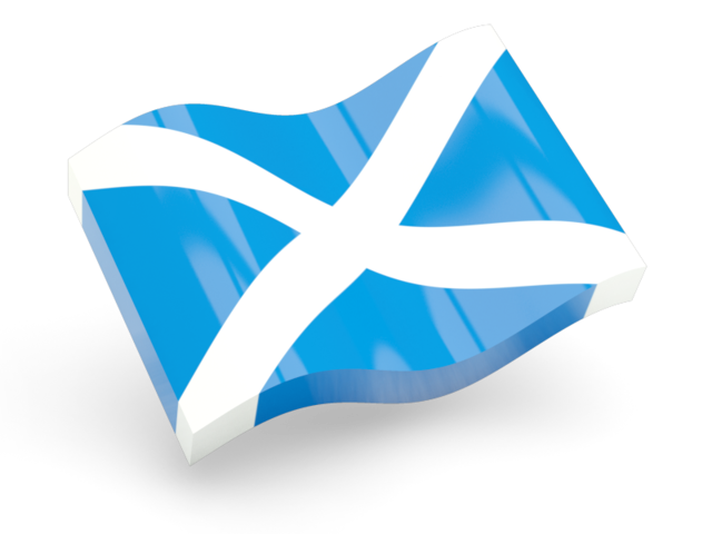 Glossy round icon. Illustration of flag of Scotland