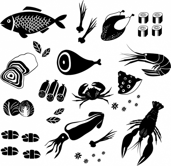 Seafood Icon Vector Pack - Download Free Vector Art, Stock 