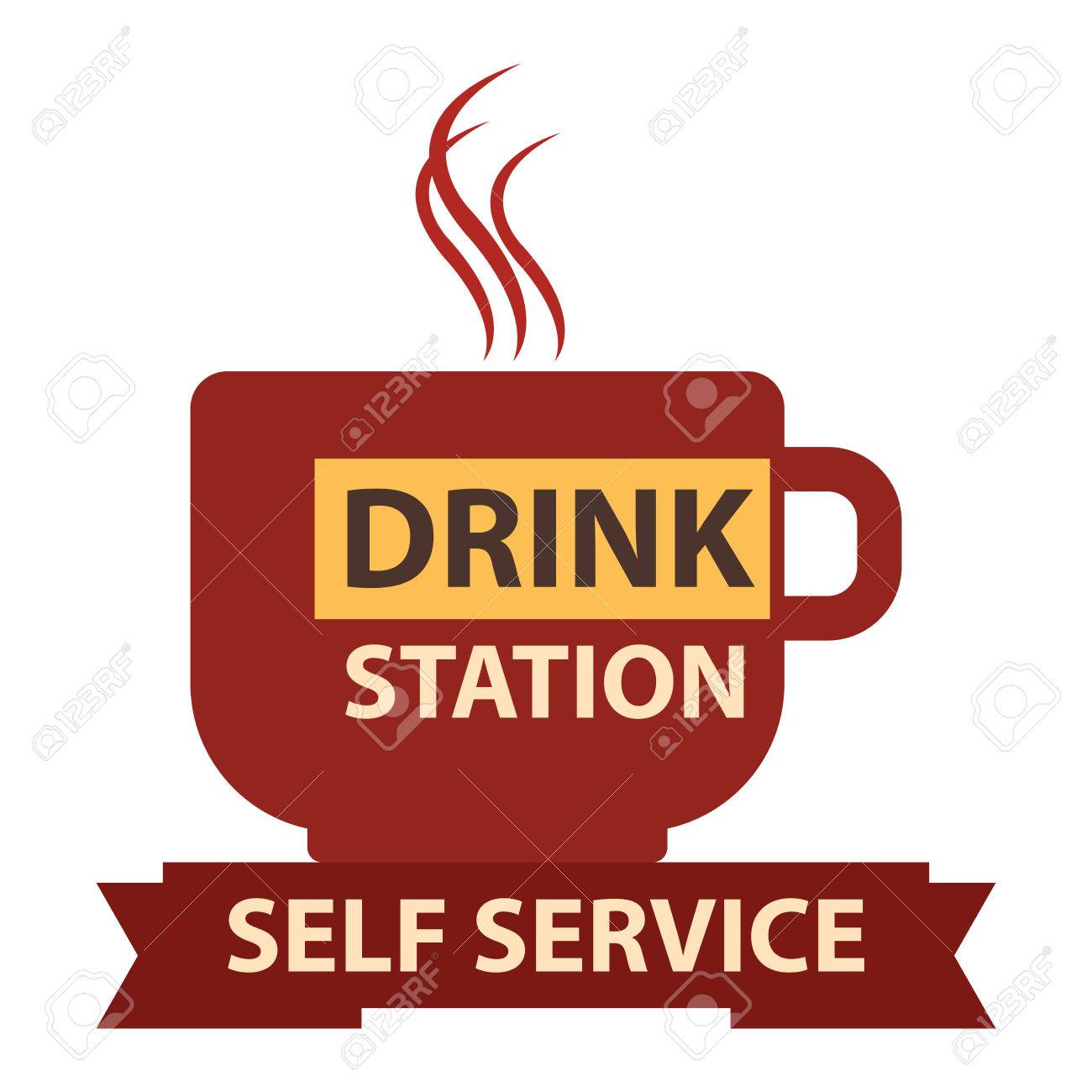 Self-service pictogram and signs Stock image and royalty-free 