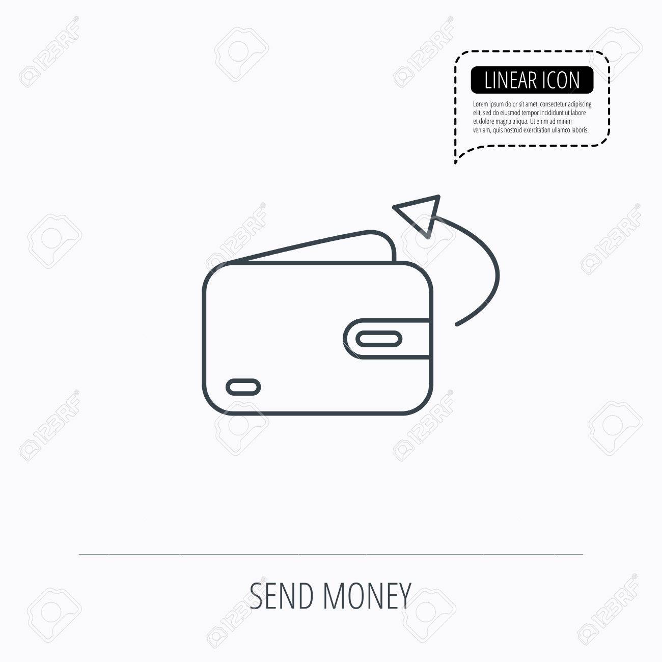 Send money icon Cash wallet sign Royalty Free Vector Image
