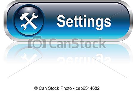 Settings Icon Glassy Blue Button Stock Illustration 127347269 