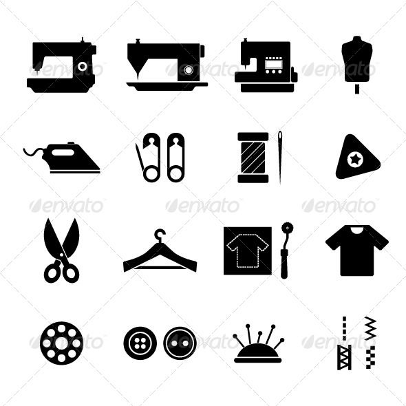 Hand Sewing Icon - Cloths  Accessories Icons in SVG and PNG 