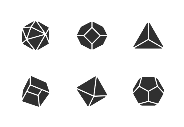 Blocks scheme of five geometric basic black shapes Icons | Free 