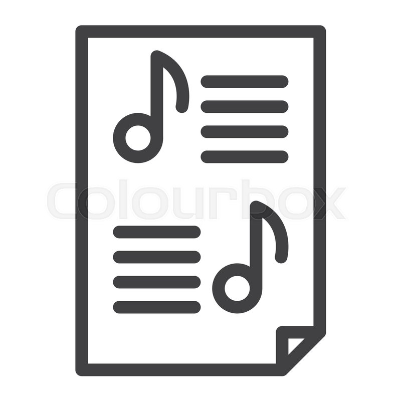 Sheet music icon vector, filled flat sign, solid pictogram 