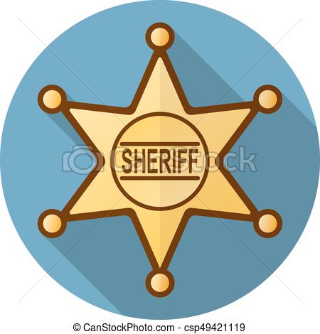 Sheriff star flat icon stock vector. Illustration of authority 