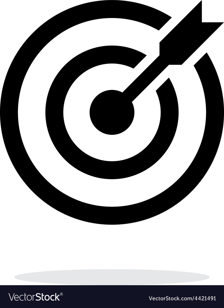 Successful shoot. Darts target aim icon on white background 