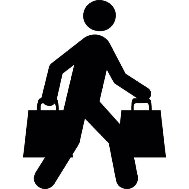 Shopper Running With Shopping Bags Icon Vector Art | Getty Images