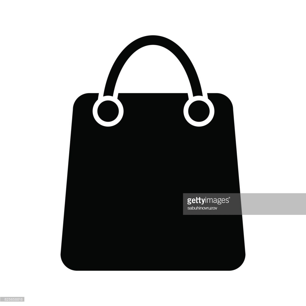 Shopping bag vector icon. Shop sale bag flat vector illustration 