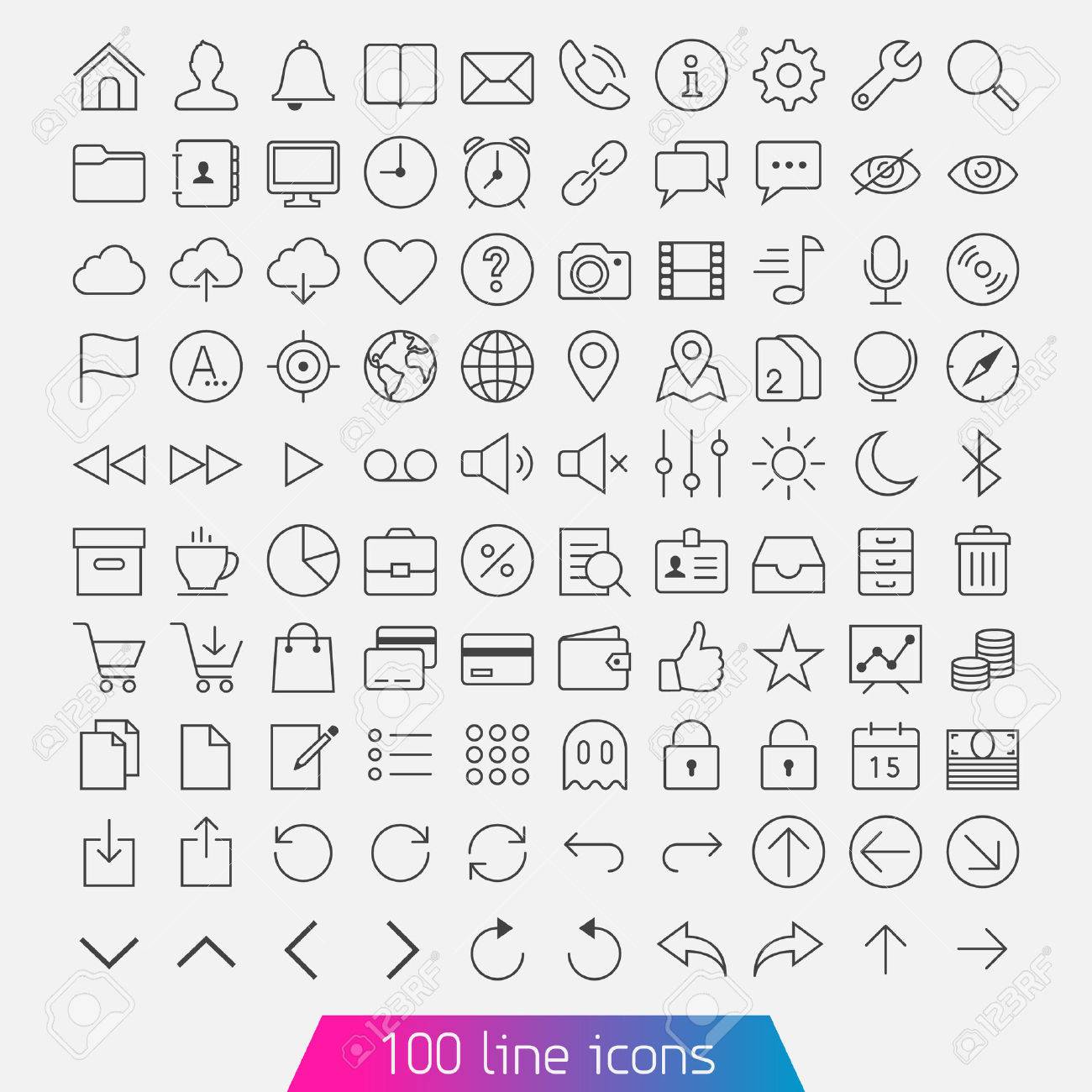 Free iOS7 style Outline Icons