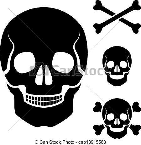 Black Vector Skull Crossbones Icon Pirate Stock Vector 635012477 