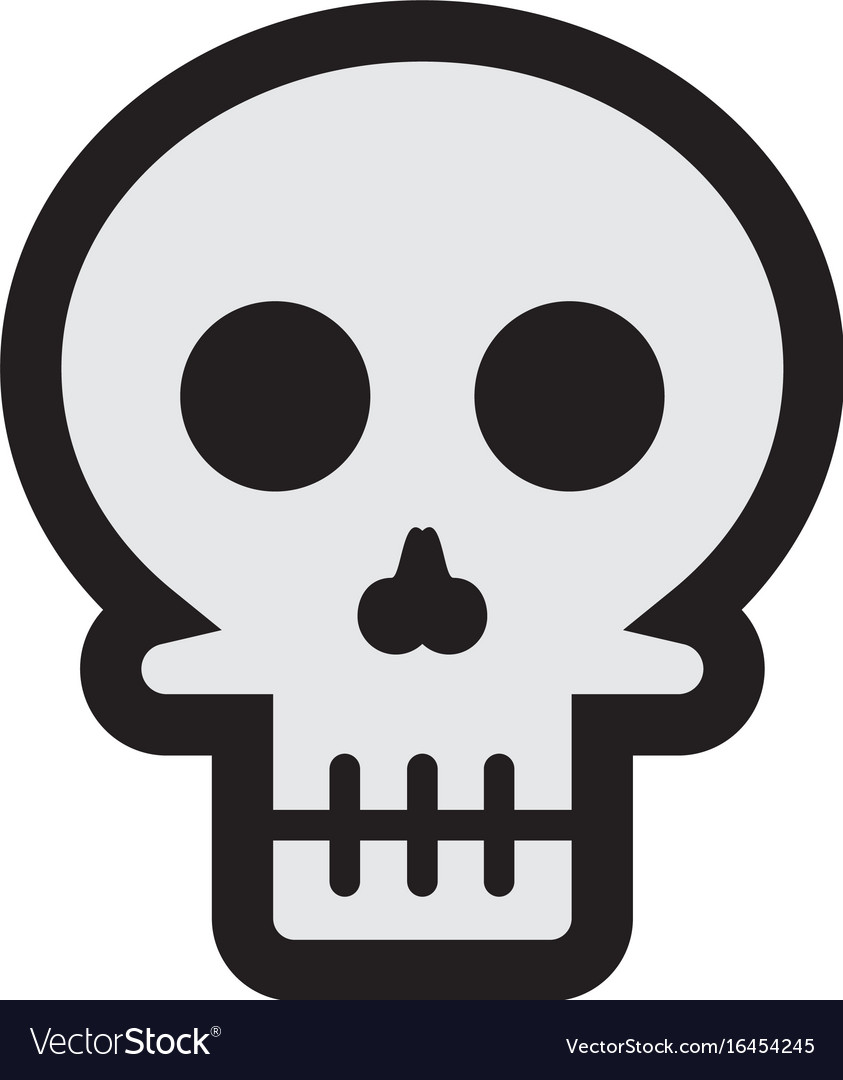 Flat color skull icon Royalty Free Vector Image