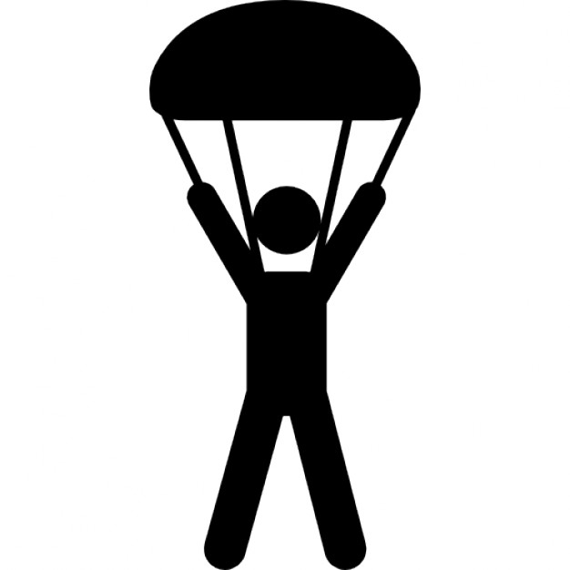 Vector set of skydiving icons. helmet, plane, ready, time, eps 