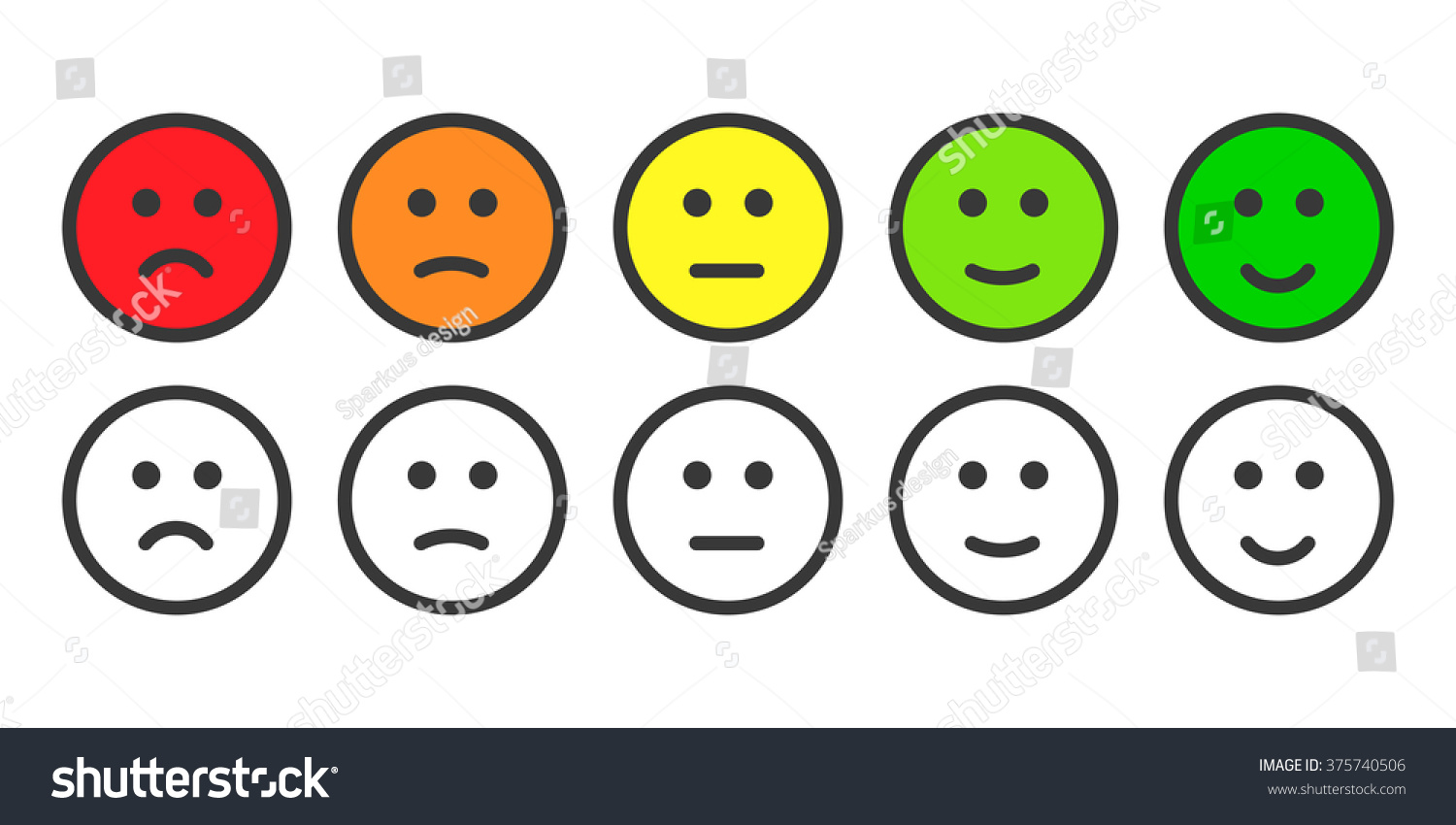 Emoji Icons Face Icon Emoticons Rate Stock Illustration 375740506 