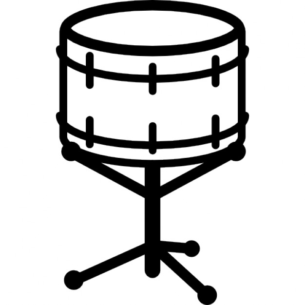Snare drum musical vector icon with hand drawn lines vector 