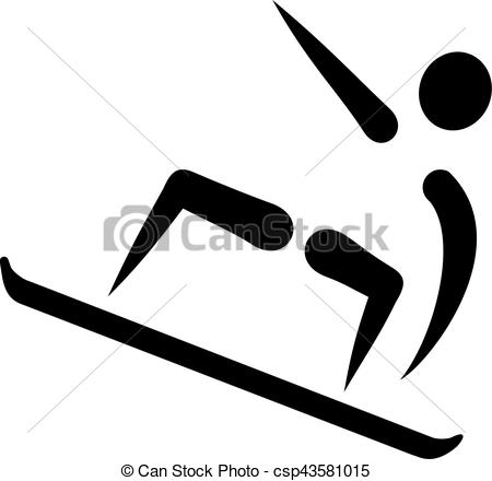 Snowboarding icon on white background Royalty Free Vector