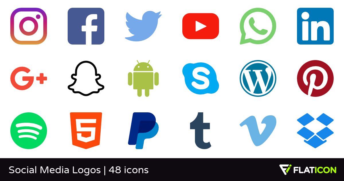 Social icons,  2,000 free files in PNG, EPS, SVG format