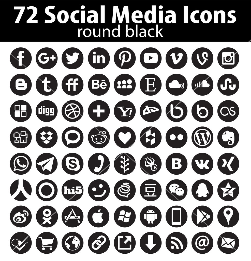 30  Free Social Media Icons 2017 in PSD and Vector