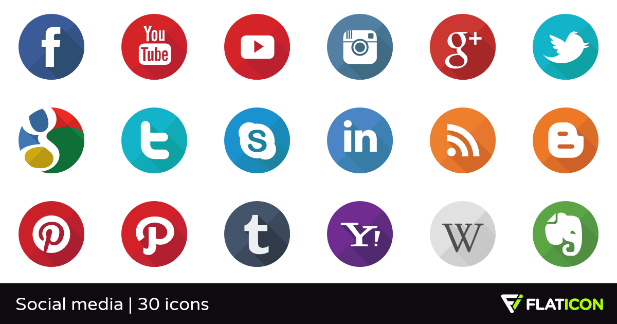 20 Beautiful Free Flat Social Media Icons Sets 2017 - colorlib
