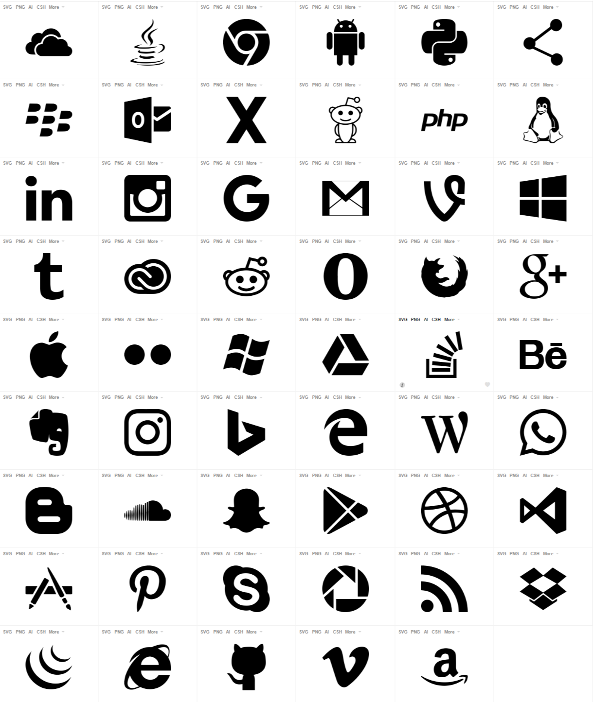 Free Social Media Icon Pack  14 SVG rounded hollow-cut Icons 