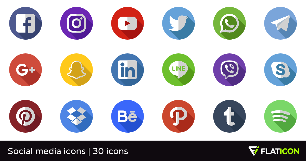 Minimal Social Media Icons #flat #social #icons | //Flat Social 